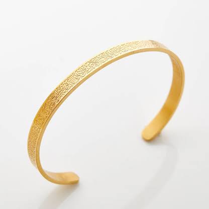 bracelet Or jaune en acier avec calligraphie arabe 